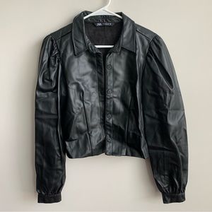ZARA black Faux leather jacket